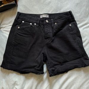 Black jean shorts by Madewell, high rise, size 25
